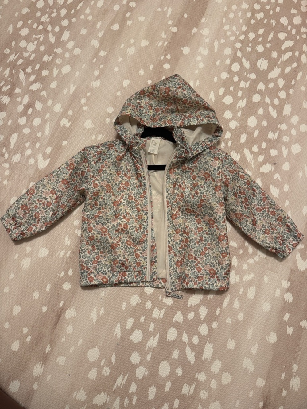 H&M Toddler Floral Hooded wind and light Jacket - Pink & Blue